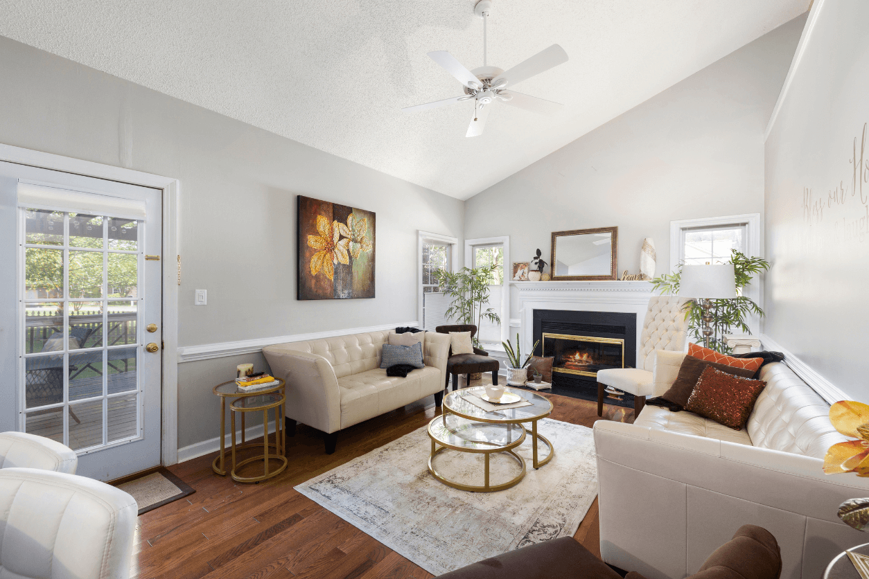 a cleaned living room area of a house